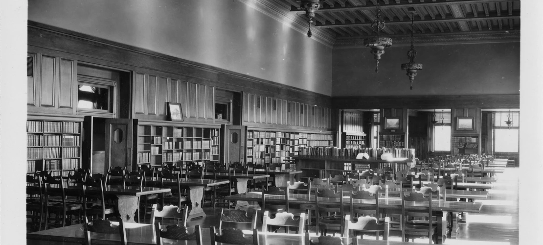 Photo of classroom in Old Main, circa 1953